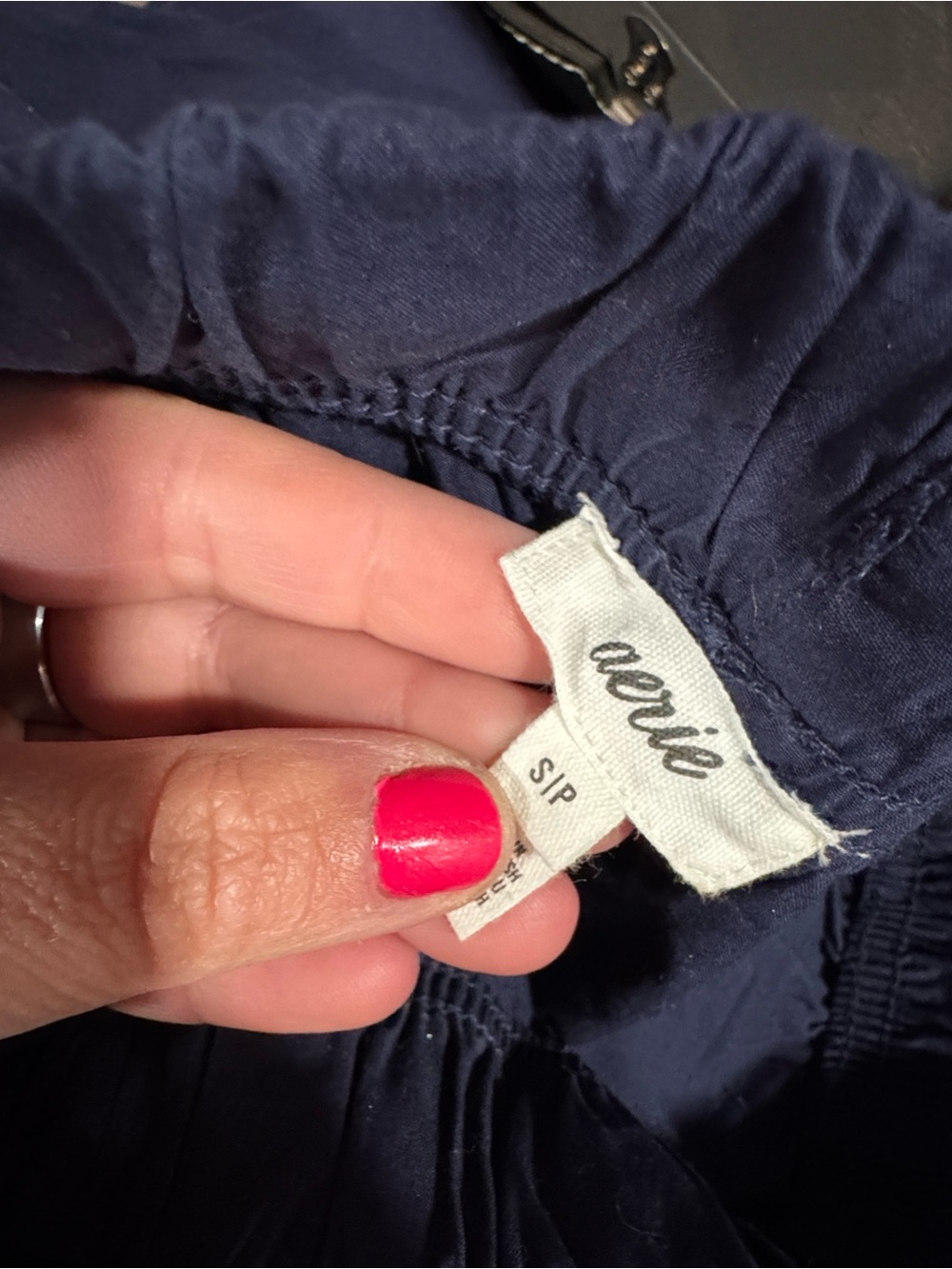 aerie Navy Wide-Leg Cargo Joggers - Picture 3 of 4